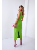 Rochie de vara cu decolteu legat, lime inchis 110525 - Magazin online - Boutique